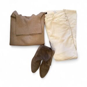 NWOT Massimo Dutti Cotton Blend Corduroy Pants Cream, fit like 8-10